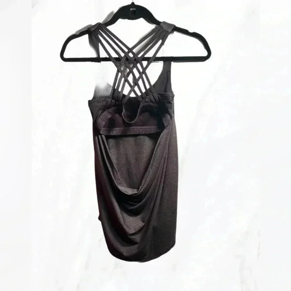 Lululemon "Slay  The Studio" 2-In-1 heathered grey charcoal yoga casual Tank 6 - Picture 3 of 5